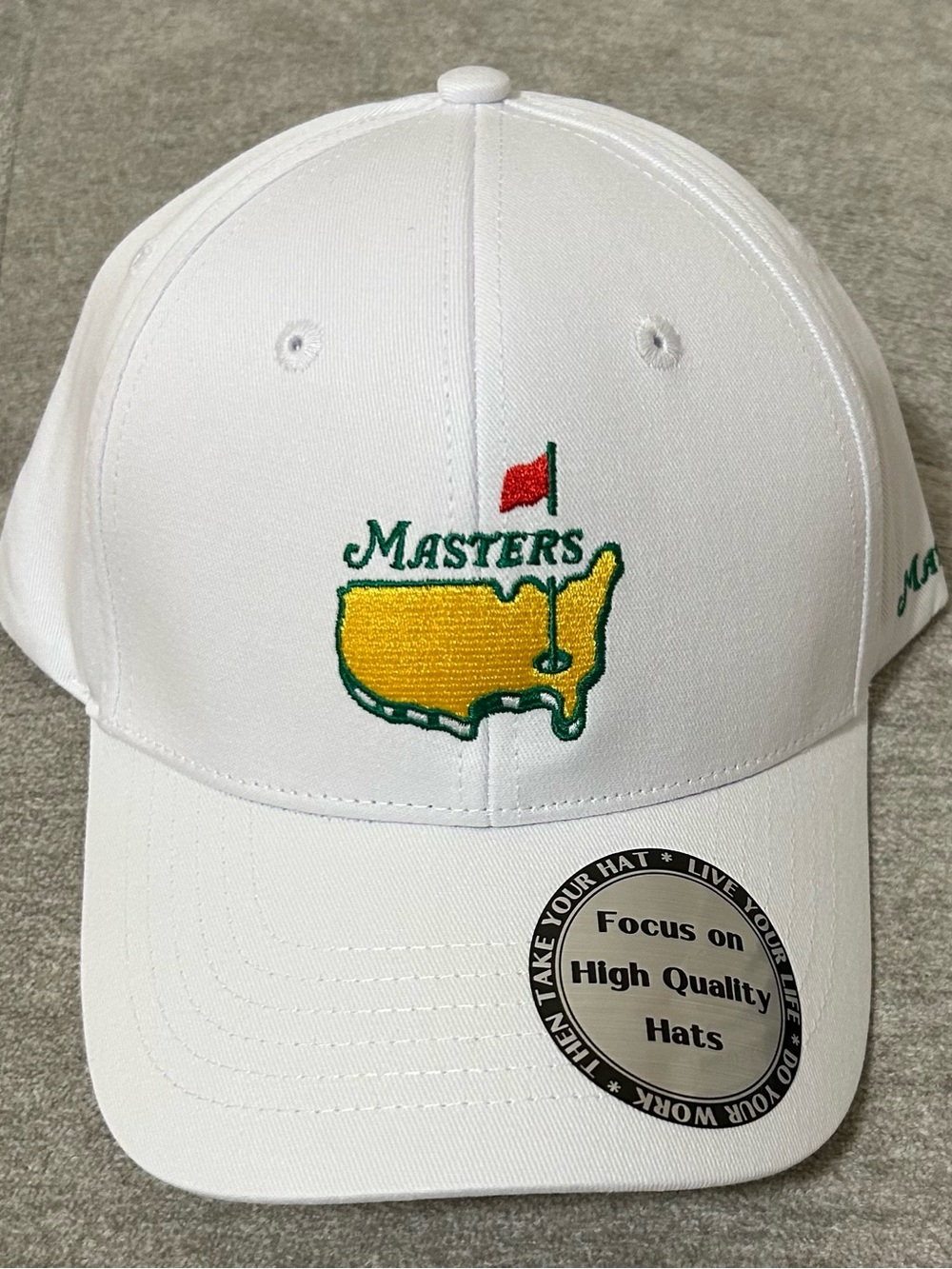 Masters 2024 Classic White Golf Cap with Embroidered Logo